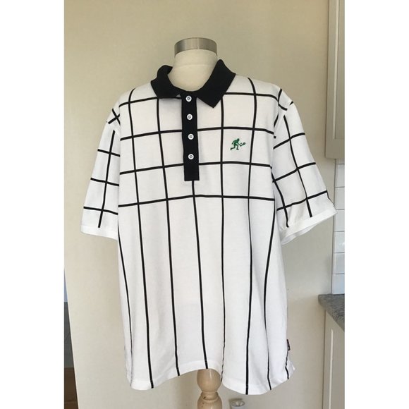 ARTHUR ASHE 1975 TENNIS BLACK WHITE CHECK POLO MEN’S SIZE XXL NEW - Picture 1 of 5